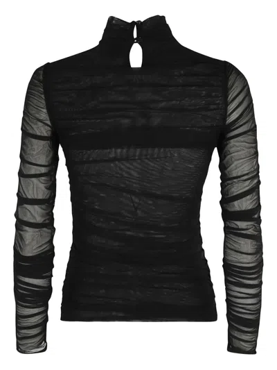 Federica Tosi Tulle Turtleneck In Black