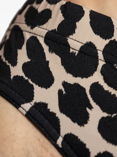 Balmain Leopard-print Drawstring Swim Trunks In Animal Print