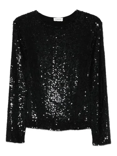 P.a.r.o.s.h Black Full Sequin Blouse In Black