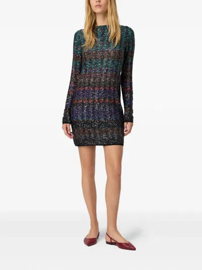 Missoni Embroidered Knit Mini Dress In Multi