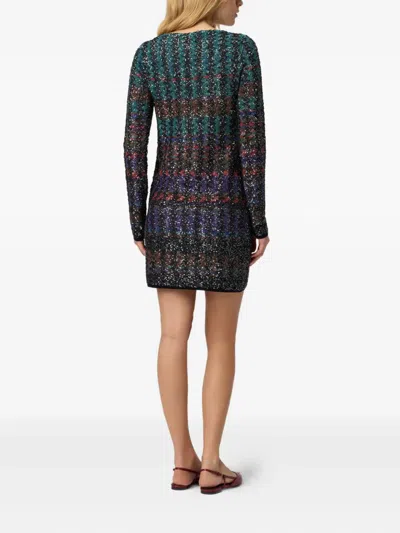 Missoni Embroidered Knit Mini Dress In Multi
