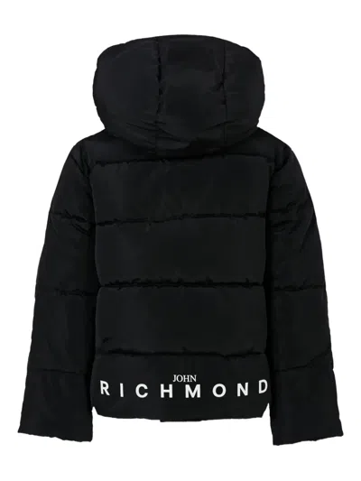 John Richmond Junior Hooded Puffer Jacket In Black