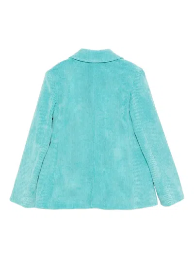 Msgm Corduroy Button-detail Blazer In Blue