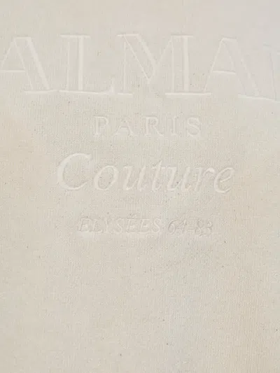 Balmain Hooded Logo Poncho In Neutral