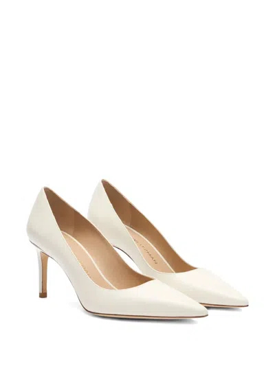 Stuart Weitzman 75mm Stuart Power Pointed-toe Leather Pumps In White