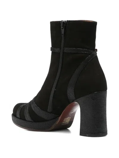 Chie Mihara 80mm Buckle-strap Suede Boots In Multi