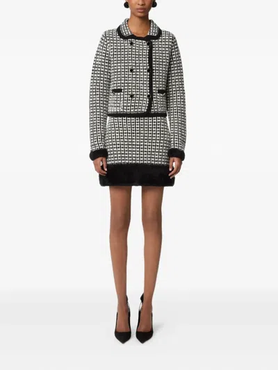 Nina Ricci Tweed-effect Double-breasted Jacket In Multi