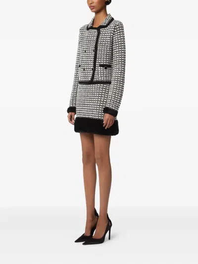 Nina Ricci Tweed-effect Double-breasted Jacket In Multi