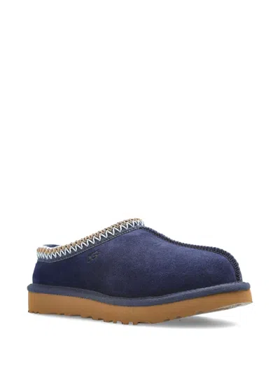 Ugg Slip-on Slippers With Rubber Sole And Zigzag Stitching In Blue