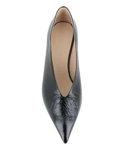 Le Monde Beryl Le Monde Béryl Pointed Toe Pumps With Crocodile Textured Finish In Black