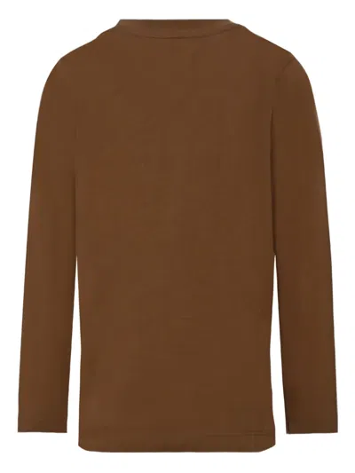Trussardi Junior Logo-embroidered Sweatshirt In Brown