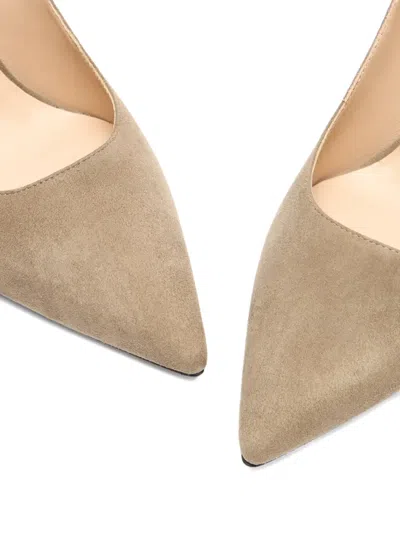 Stuart Weitzman 85mm Stuart Power Suede Pointed-toe Pumps In Brown