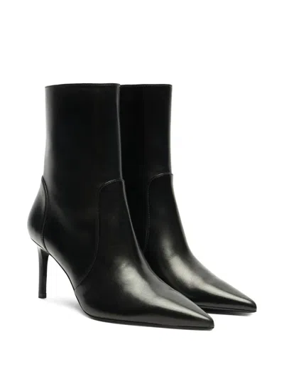 Stuart Weitzman 75mm Stuart Power Zip-detail Pointed-toe Boots In Black