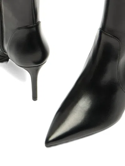 Stuart Weitzman 75mm Stuart Power Zip-detail Pointed-toe Boots In Black