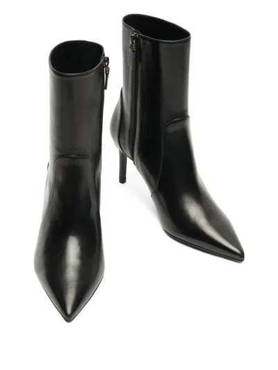 Stuart Weitzman 75mm Stuart Power Zip-detail Pointed-toe Boots In Black