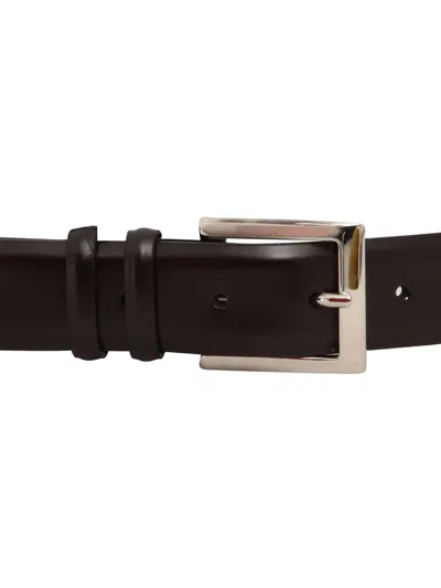 Orciani Leather Buckle Belt In Black