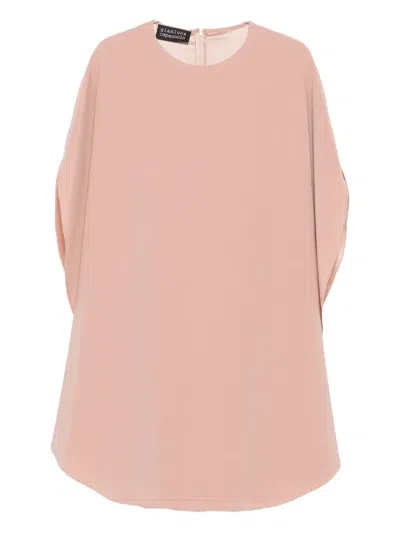 Gianluca Capannolo Crew-neck Split-sleeve Midi Dress In Pink