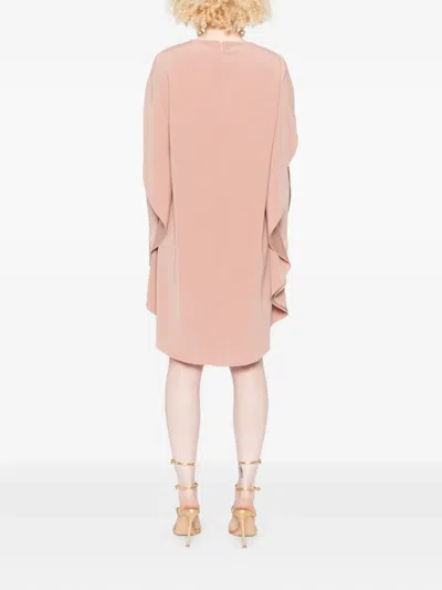 Gianluca Capannolo Crew-neck Split-sleeve Midi Dress In Pink