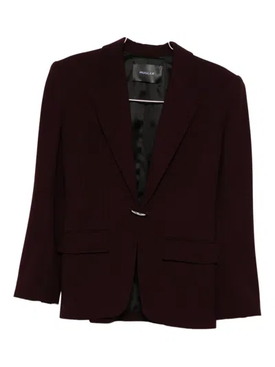 Mugler Flap Pockets Tailored Jacket In Brown