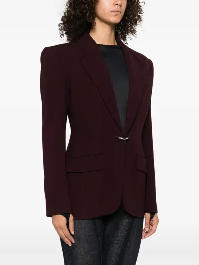 Mugler Flap Pockets Tailored Jacket In Brown