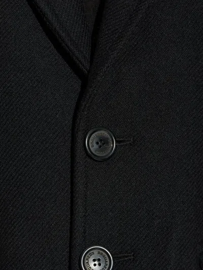 Dsquared2 Double Breasted Wool Blend Coat In Black