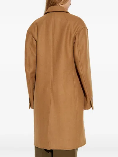 Dsquared2 Button-fastening Wool-blend Coat In Brown