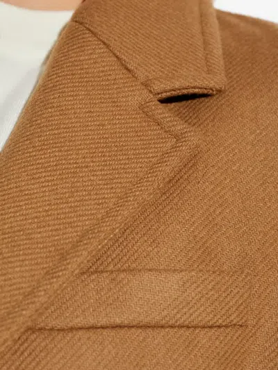 Dsquared2 Button-fastening Wool-blend Coat In Brown