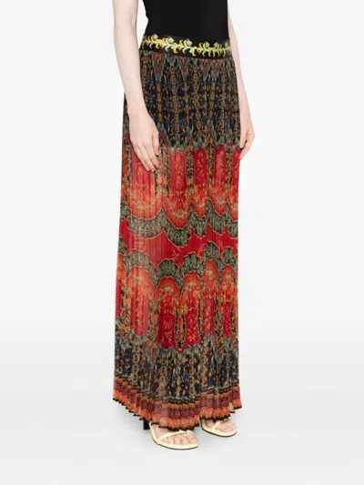 Alice And Olivia Copen Pleated Printed Skirt In Multi
