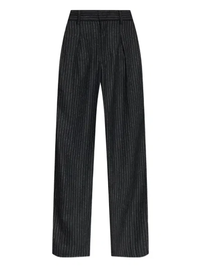 Isabel Marant Pantalone In Misto Lana Stretch Ricamato  Donna In Gray