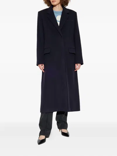 Isabel Marant Peak Lapel Wool Coat In Black
