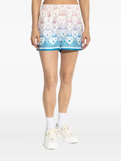 Casablanca Monogram Print Shorts In Blue