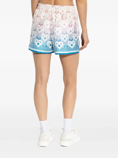 Casablanca Monogram Print Shorts In Blue
