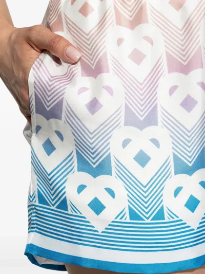 Casablanca Monogram Print Shorts In Blue