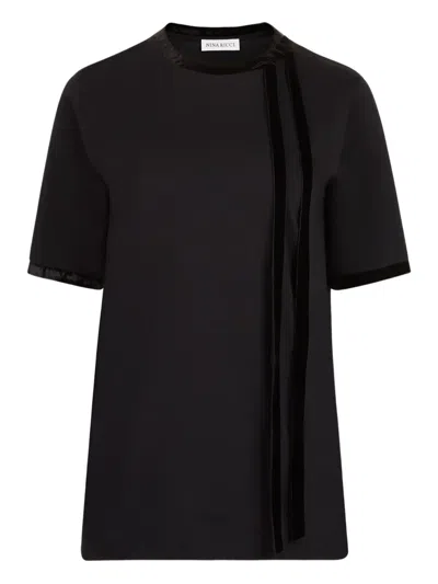 Nina Ricci T-shirt With Ribbon And Bow In Black