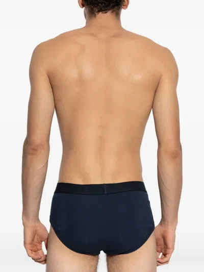 Tom Ford Logo-waistband Briefs In Blue