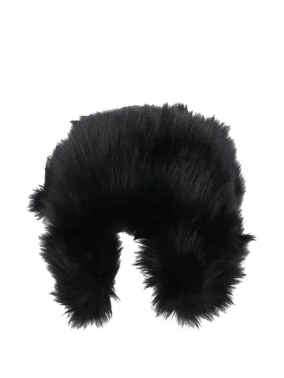Ruslan Baginskiy Fluffy Ear-flap Hat In Black