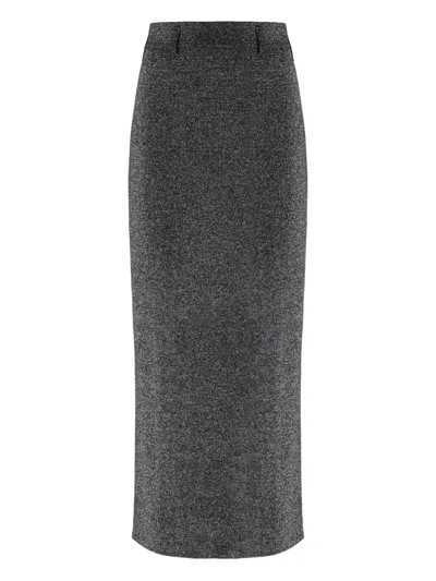 金属感针织半身裙