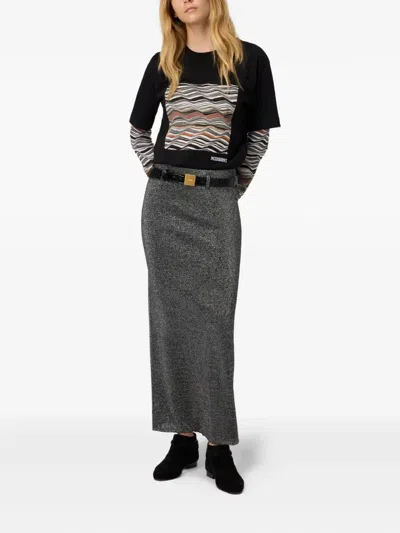 金属感针织半身裙