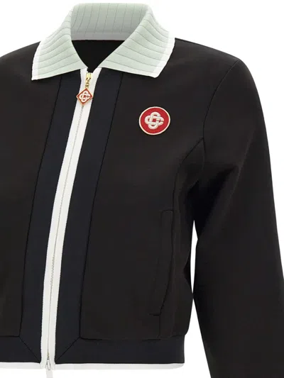 Casablanca Black Viscose Track Jacket In Black
