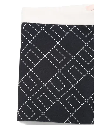 Elisabetta Franchi La Mia Bambina Geometric-pattern Shorts In Black