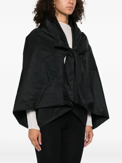 P.a.r.o.s.h Pimpy Self-tie Cape Jacket In Black