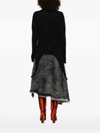 Rick Owens Slashed Long-sleeve Sweater In Black