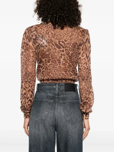 Twinset Twin-set Twisted Front Cardigan In Animal Print