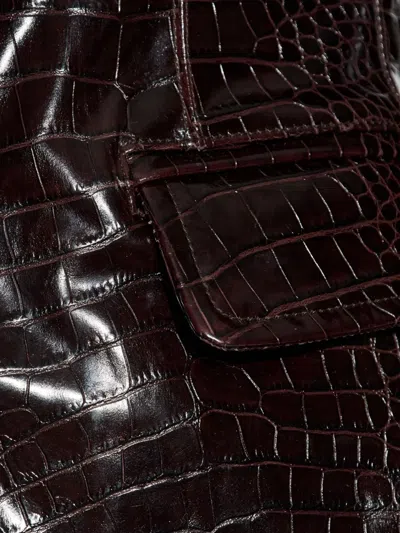Dsquared2 Crocodile-embossed Blazer In Brown