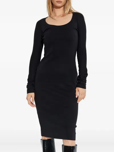 Dsquared2 Long-sleeve Midi Dress In Black