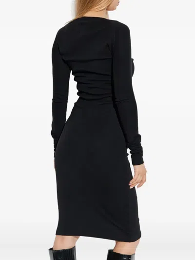 Dsquared2 Long-sleeve Midi Dress In Black