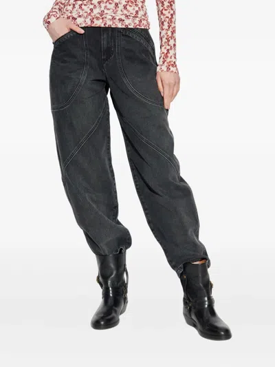 Isabel Marant Catarina Patch-pocket Jeans In Black