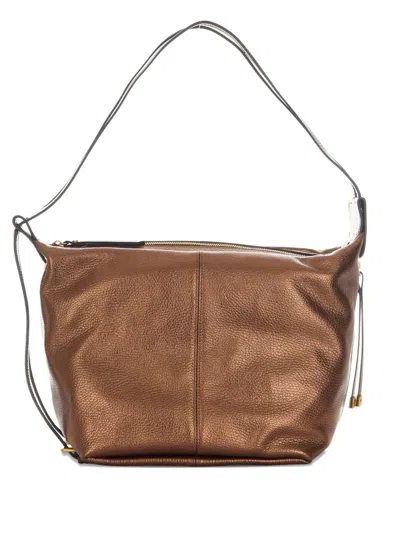 皮质拉链单肩包