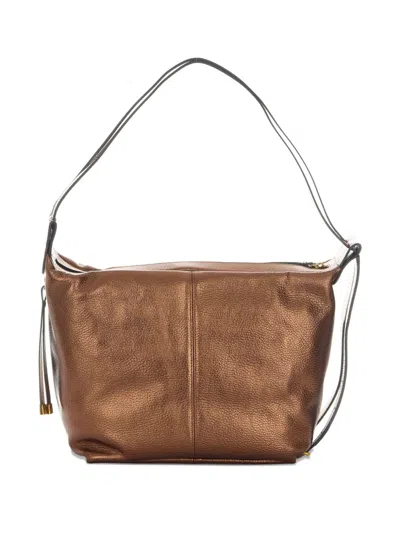 皮质拉链单肩包