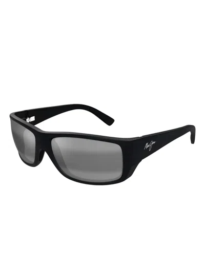 Maui Jim Wassup Rectangle-frame Sunglasses In Black
